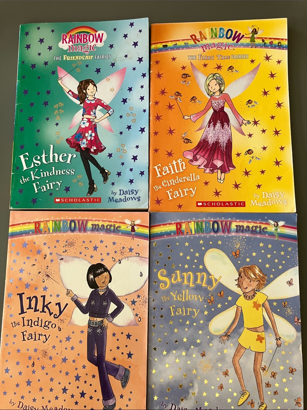Rainbow Magic Fairy Book Set - Green, Yellow, Orange, Blue